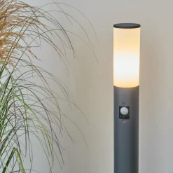Borne lumineuse Caserta Anthracite, 1 lumière, Détecteur de mouvement