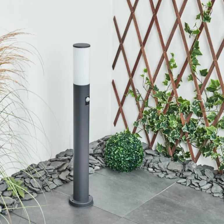 Borne lumineuse Caserta Anthracite, 1 lumière, Détecteur de mouvement