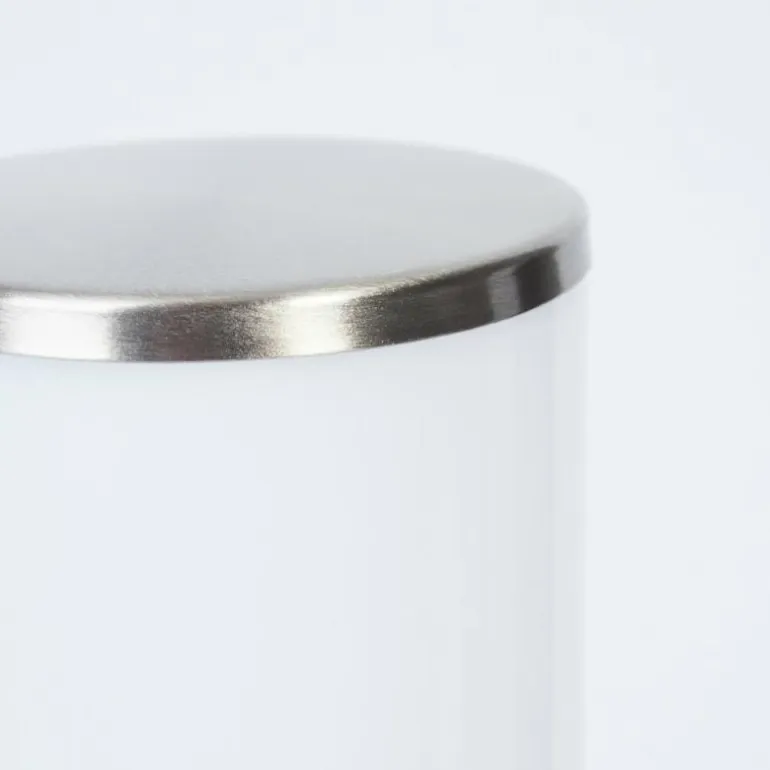 Borne lumineuse Caserta Nickel mat, Blanc, 1 lumière, Détecteur de mouvement