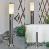 Borne lumineuse Caserta Nickel mat, Blanc, 1 lumière, Détecteur de mouvement