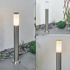 Borne lumineuse Caserta Nickel mat, Blanc, 1 lumière