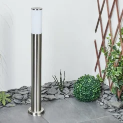 Borne lumineuse Caserta Nickel mat, Blanc, 1 lumière