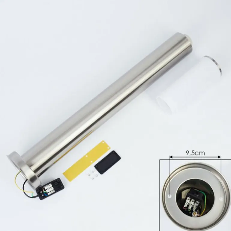 Borne lumineuse Caserta Nickel mat, Blanc, 1 lumière