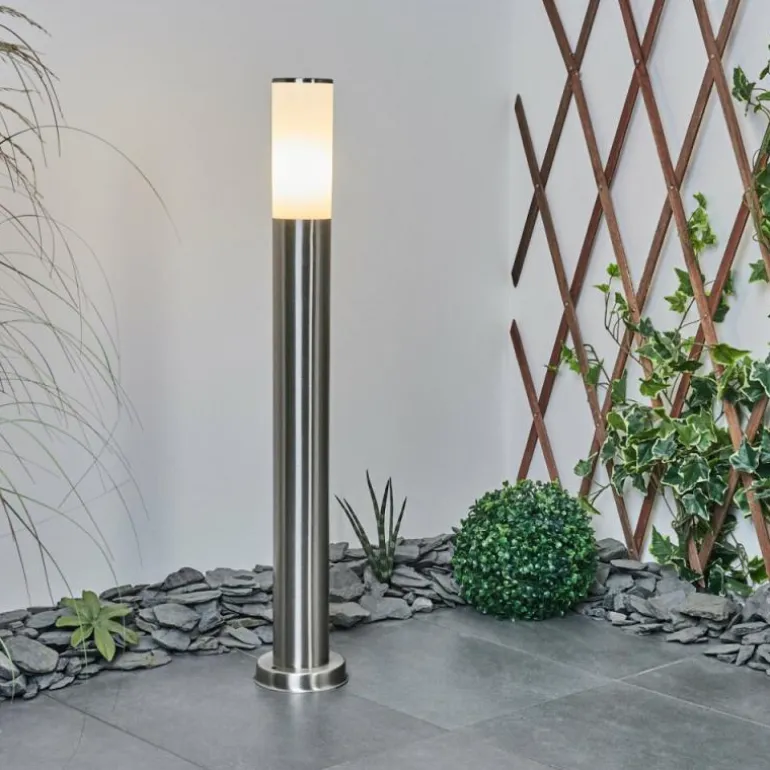 Borne lumineuse Caserta Nickel mat, Blanc, 1 lumière