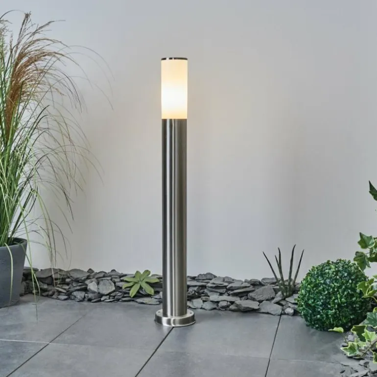 Borne lumineuse Caserta Nickel mat, Blanc, 1 lumière
