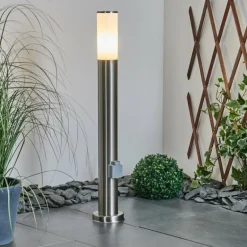 Borne lumineuse Caserta Nickel mat, 1 lumière