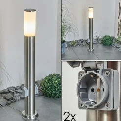Borne lumineuse Caserta Nickel mat, 1 lumière