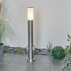 Borne lumineuse Caserta Nickel mat, 1 lumière