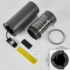 Borne lumineuse Dakar Anthracite, 1 lumière
