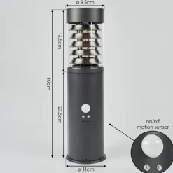 Borne lumineuse Dakar Anthracite, 1 lumière, Détecteur de mouvement