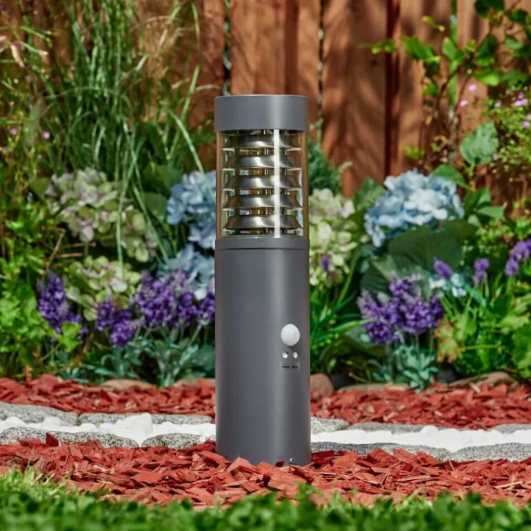 Borne lumineuse Dakar Anthracite, 1 lumière, Détecteur de mouvement