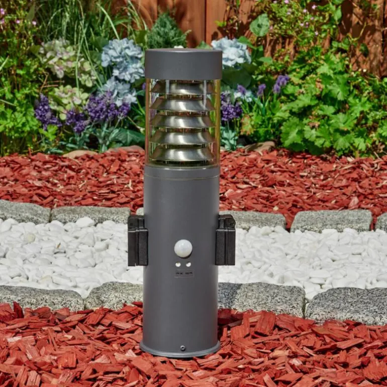 Borne lumineuse Dakar Anthracite, 1 lumière, Détecteur de mouvement