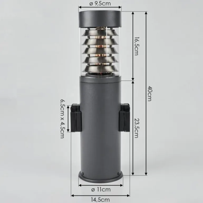 Borne lumineuse Dakar Anthracite, 1 lumière