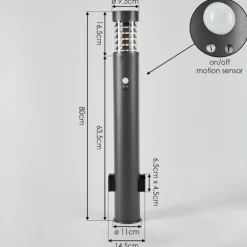 Borne lumineuse Dakar Anthracite, 1 lumière, Détecteur de mouvement