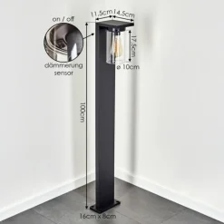 Borne lumineuse Foley Noir, 1 lumière