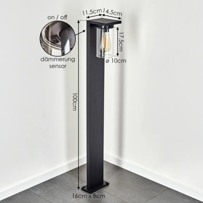 Borne lumineuse Foley Noir, 1 lumière