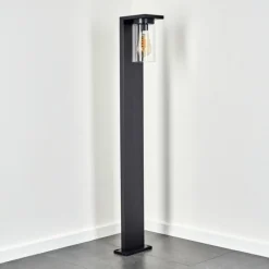 Borne lumineuse Foley Noir, 1 lumière
