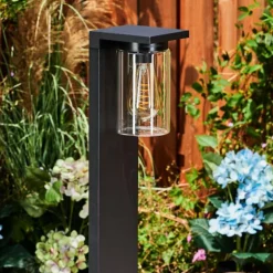 Borne lumineuse Foley Noir, 1 lumière
