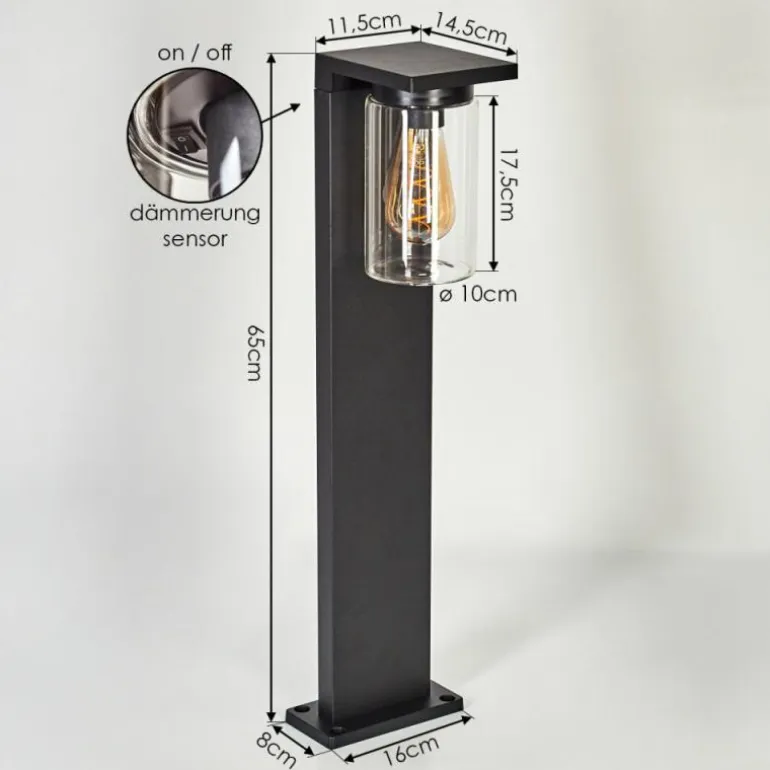 Borne lumineuse Foley Noir, 1 lumière