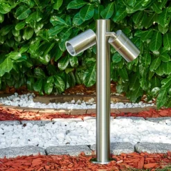 Borne lumineuse Froslev LED Chrome, 2 lumières