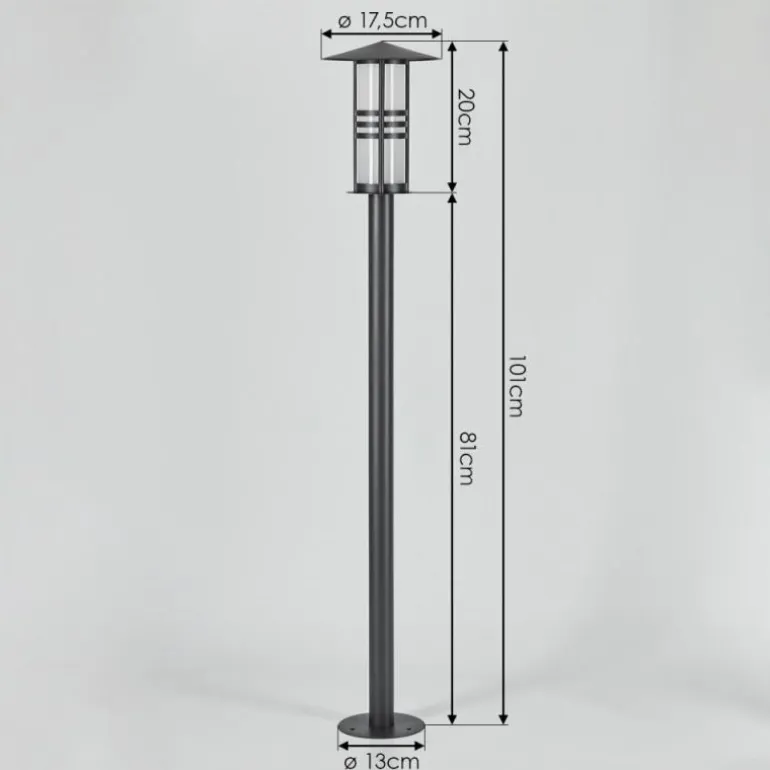 Borne lumineuse Fukuoka Anthracite, 1 lumière