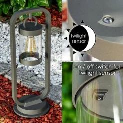 Borne lumineuse Fulham Anthracite, 1 lumière