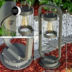 Borne lumineuse Fulham Anthracite, 1 lumière