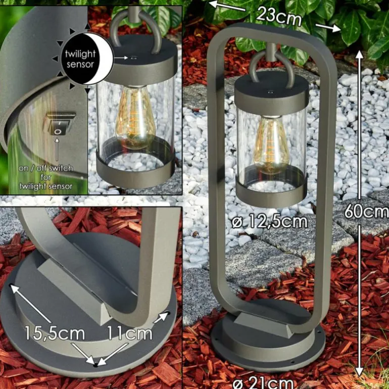 Borne lumineuse Fulham Anthracite, 1 lumière