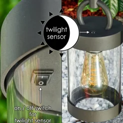 Borne lumineuse Fulham Anthracite, 1 lumière