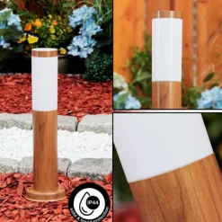 Borne lumineuse Gabarone Brun, Couleur bois, 1 lumière