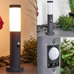 Borne lumineuse Gaborone Anthracite, 1 lumière, Détecteur de mouvement