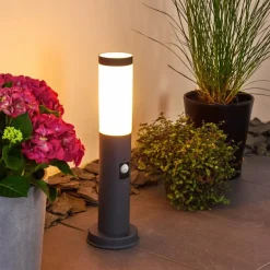 Borne lumineuse Gaborone Anthracite, 1 lumière, Détecteur de mouvement