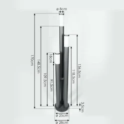 Borne lumineuse Gaborone Anthracite, 3 lumières
