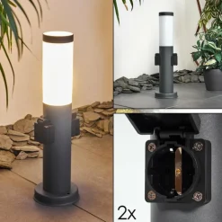 Borne lumineuse Gaborone Anthracite, 1 lumière