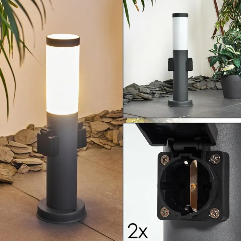 Borne lumineuse Gaborone Anthracite, 1 lumière