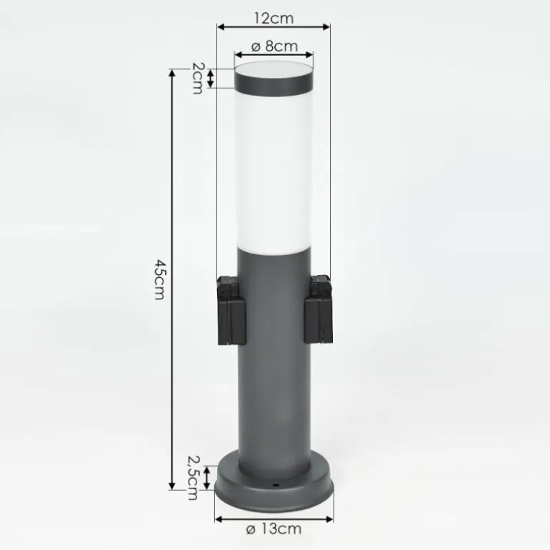 Borne lumineuse Gaborone Anthracite, 1 lumière