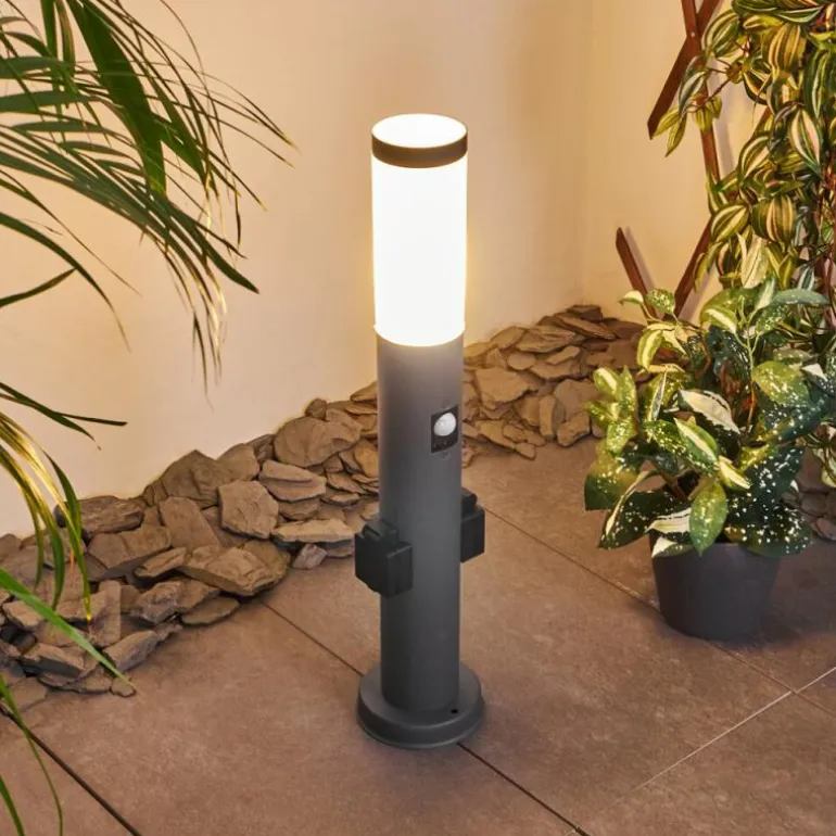 Borne lumineuse Gaborone Anthracite, 1 lumière, Détecteur de mouvement