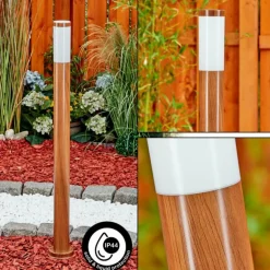 Borne lumineuse Gaborone Brun, Couleur bois, 1 lumière