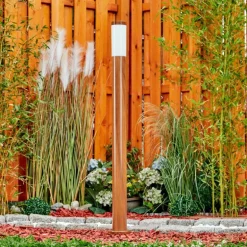 Borne lumineuse Gaborone Brun, Couleur bois, 1 lumière