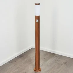 Borne lumineuse Gaborone Brun, Couleur bois, 1 lumière, Détecteur de mouvement