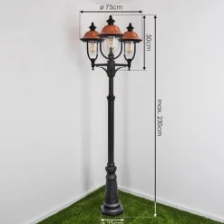 Borne lumineuse Gascon Noir, 3 lumières