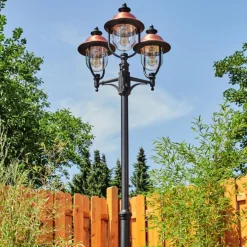 Borne lumineuse Gascon Noir, 3 lumières