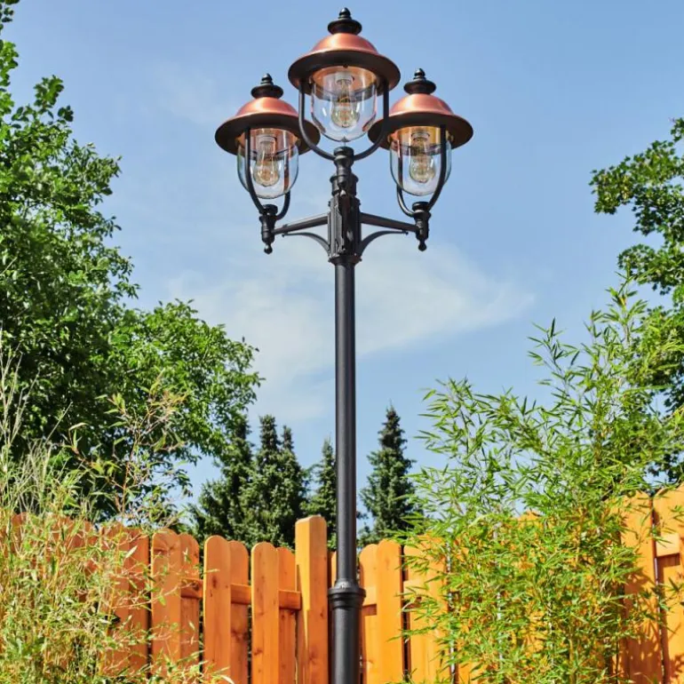 Borne lumineuse Gascon Noir, 3 lumières