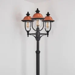 Borne lumineuse Gascon Noir, 3 lumières
