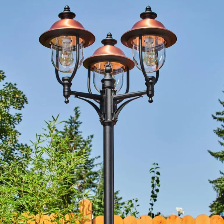 Borne lumineuse Gascon Noir, 3 lumières