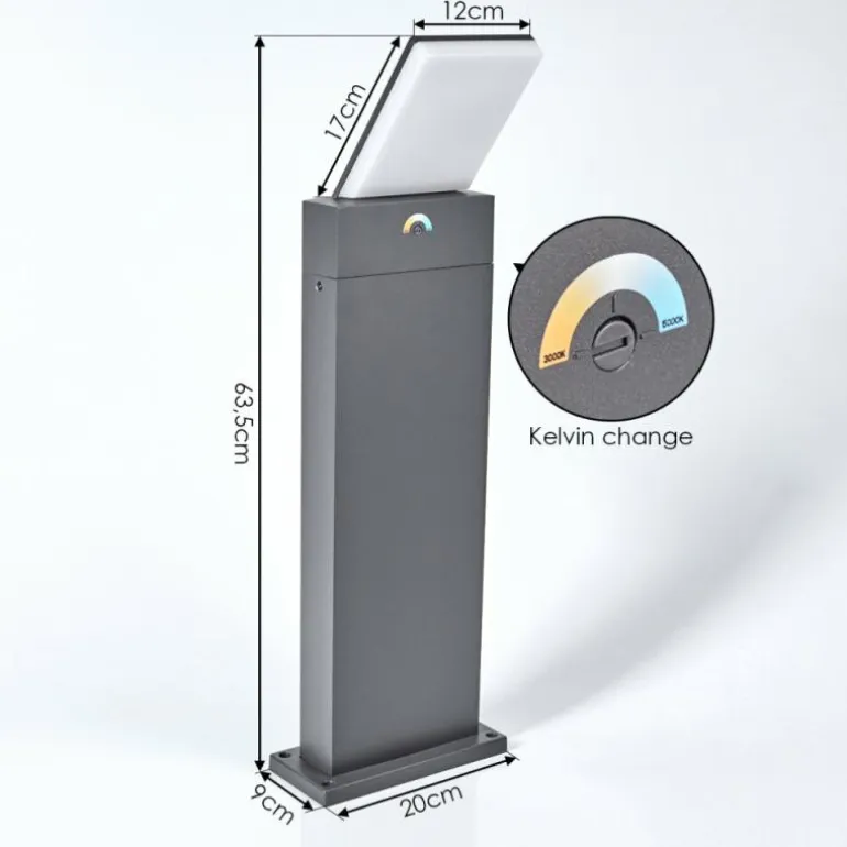 Borne lumineuse Heraklion LED Anthracite, 1 lumière