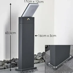 Borne lumineuse Heraklion LED Anthracite, 1 lumière