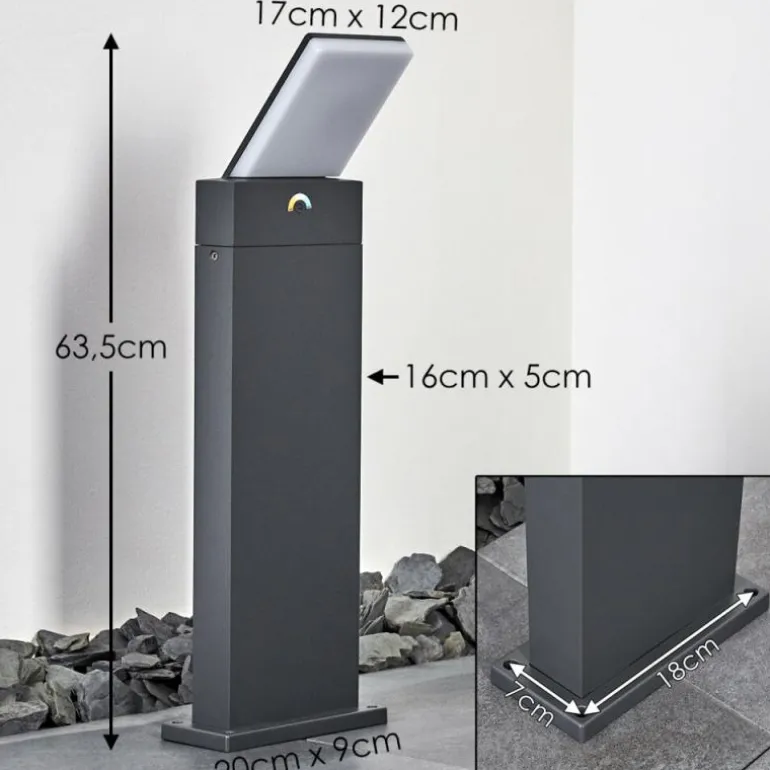 Borne lumineuse Heraklion LED Anthracite, 1 lumière