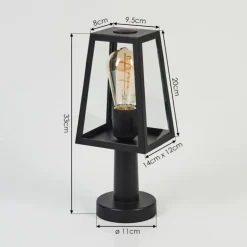 Borne lumineuse Juanico Noir, 1 lumière