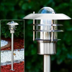 Borne lumineuse Juva Acier inoxydable, 1 lumière